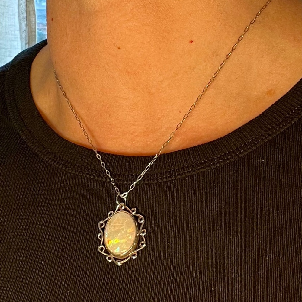Sterling Silver and Opal Pendant